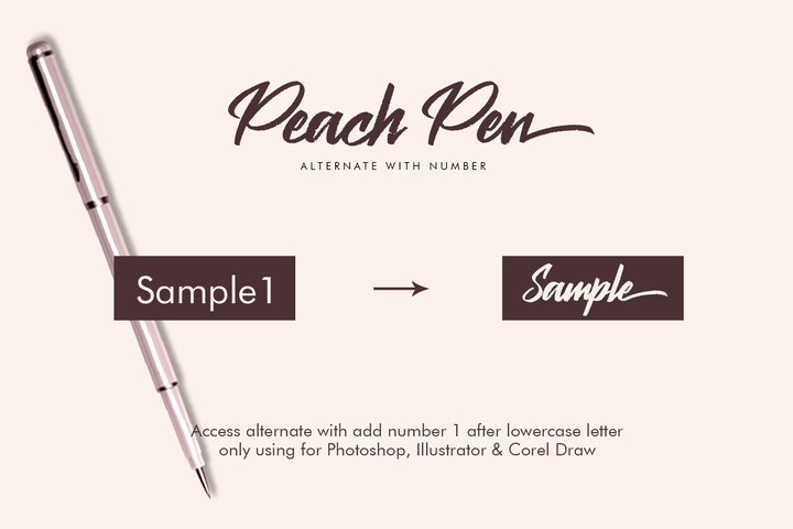 Ejemplo de fuente Peach Pen #5